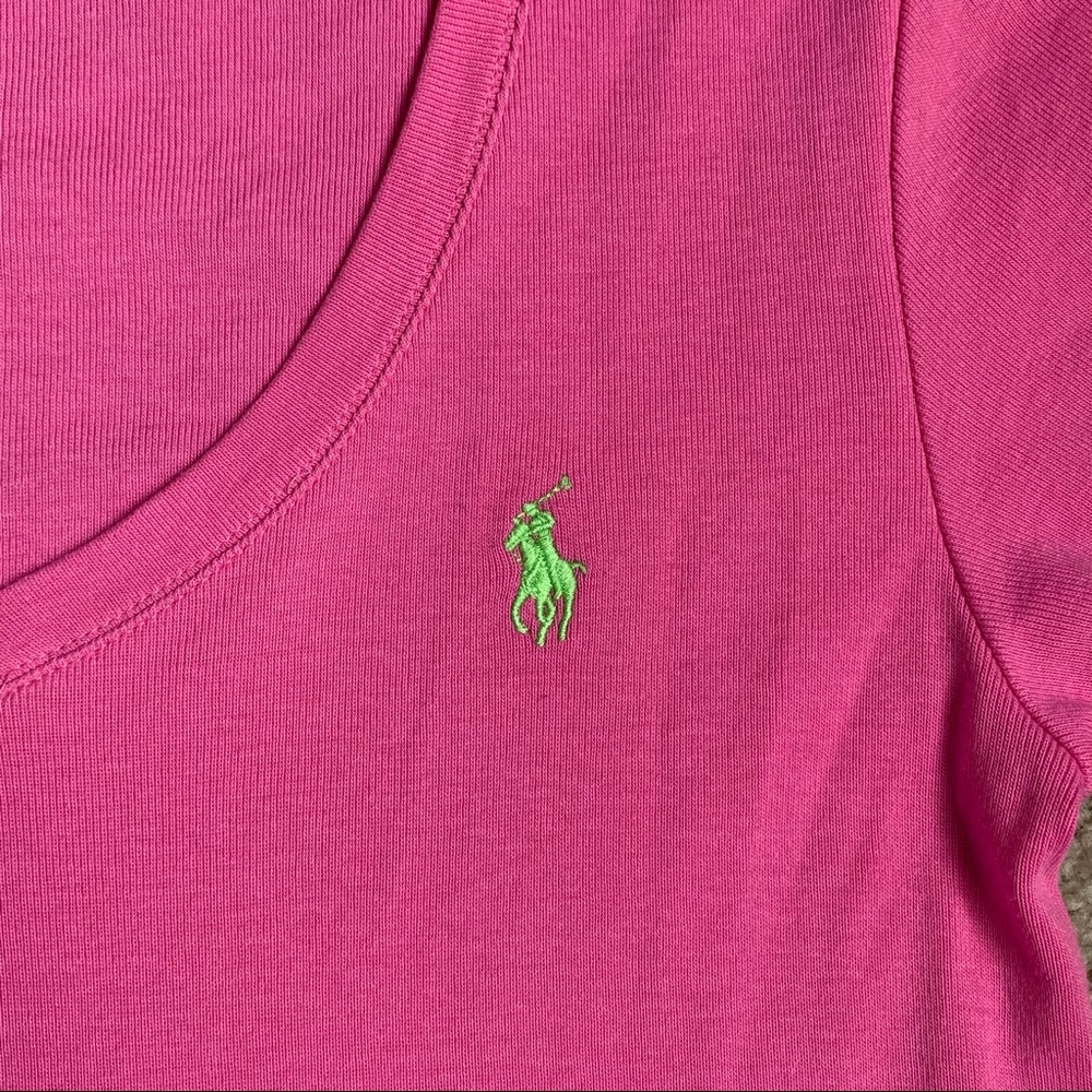 Ralph Lauren Sport Pink V-Neck Tee - Picture 4 of 7
